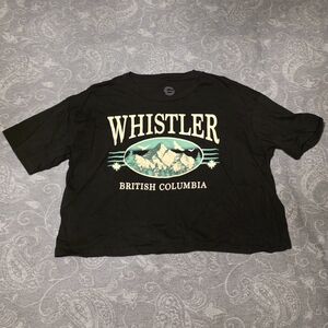 Social Culture Whistler Graphic Cropped T-Shirt (Size M)